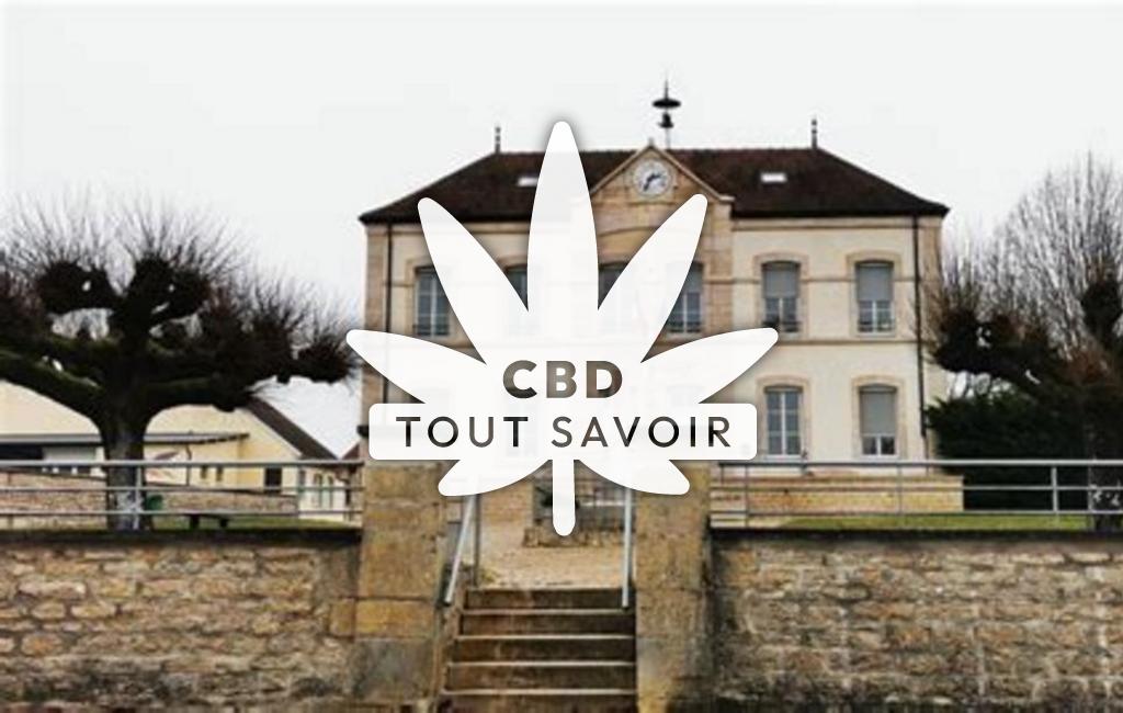 Village à Corcelles-les-Citeaux avec feuille Cannabis CBD