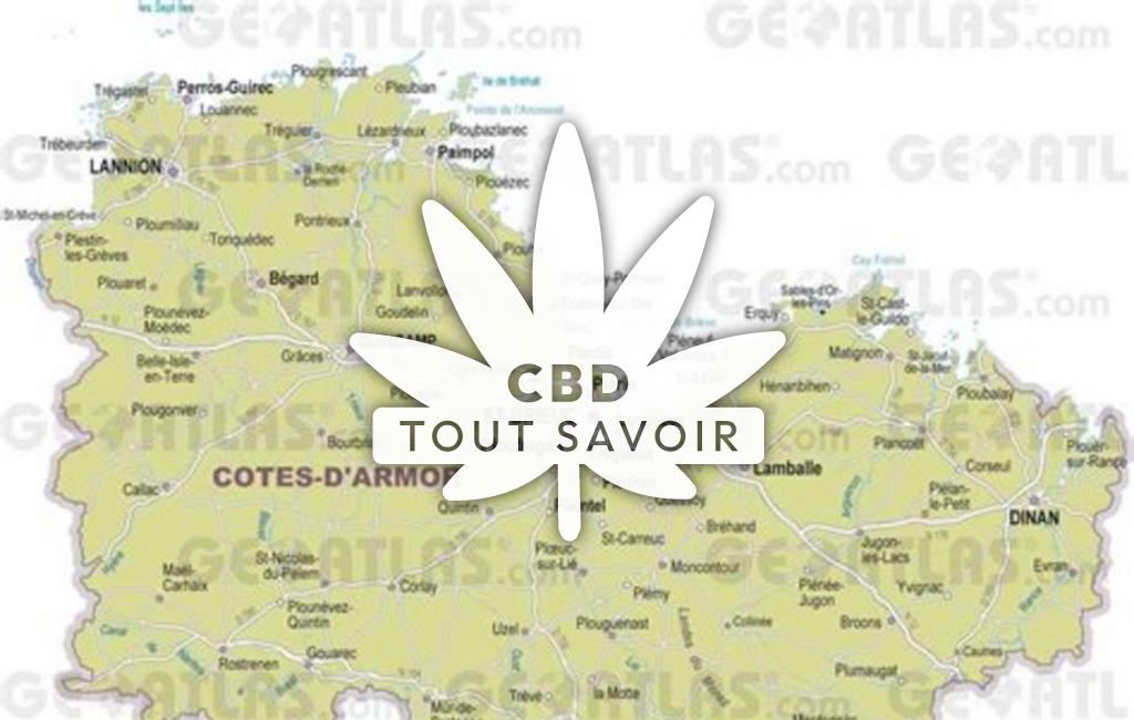 Village à Saint-Carne avec feuille Cannabis CBD