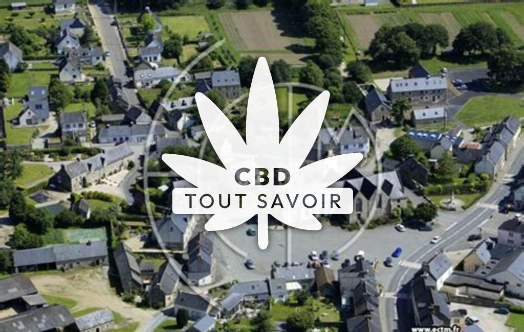 Village à Plounevez-Quintin avec feuille Cannabis CBD
