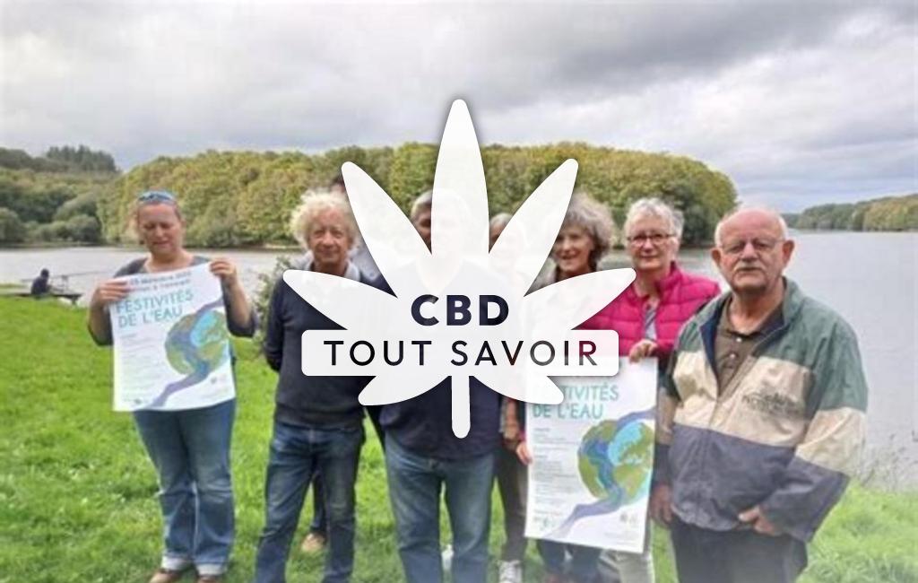 Village à Tremargat avec feuille Cannabis CBD