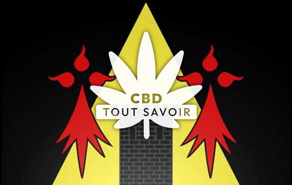 Village à Calanhel avec feuille Cannabis CBD