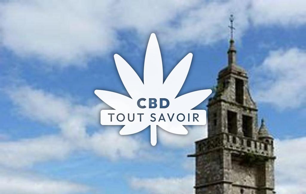 Village à Lohuec avec feuille Cannabis CBD