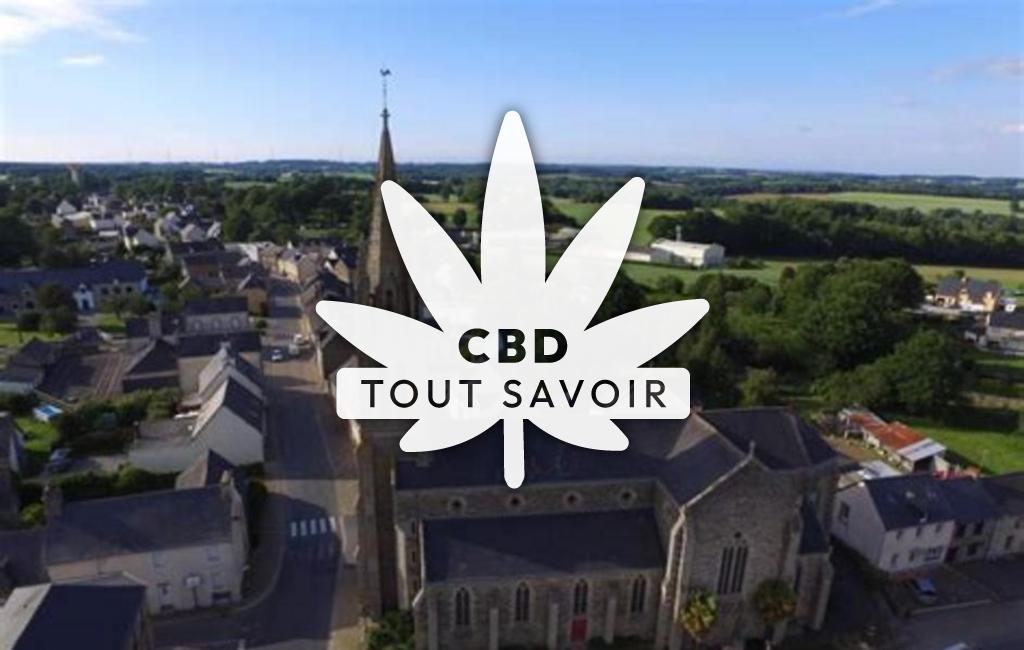 Village à Plumieux avec feuille Cannabis CBD