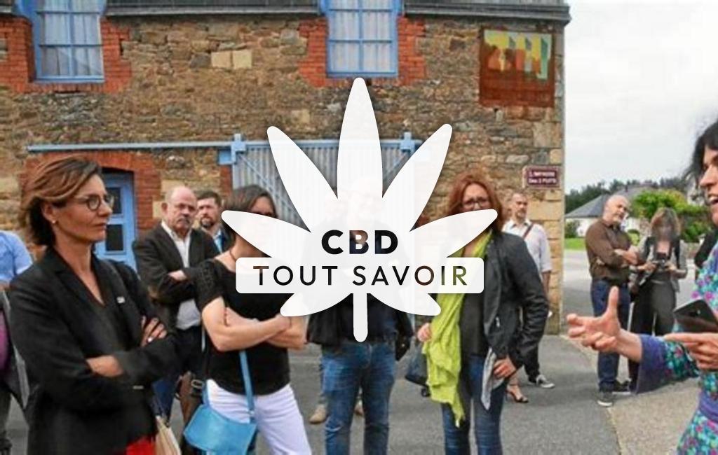 Village à Laurenan avec feuille Cannabis CBD
