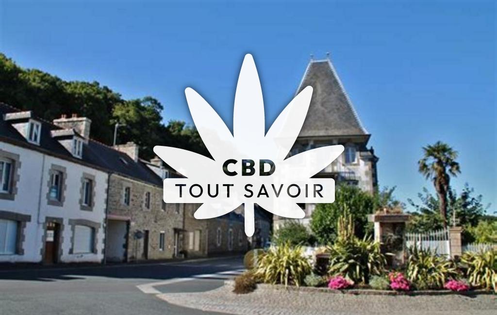 Village à Pontrieux avec feuille Cannabis CBD