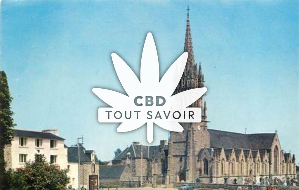 Village à Quemper-Guezennec avec feuille Cannabis CBD