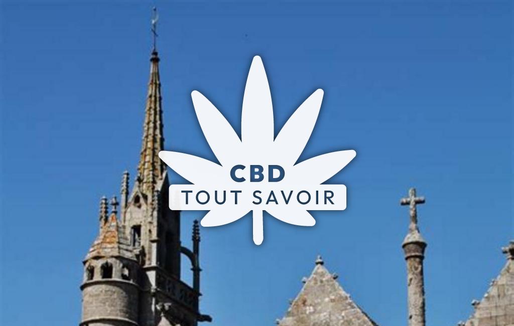Village à Tredrez-Locquemeau avec feuille Cannabis CBD