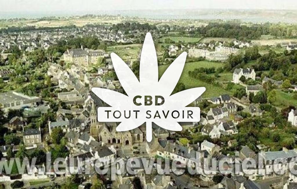Village à Plestin-les-Greves avec feuille Cannabis CBD