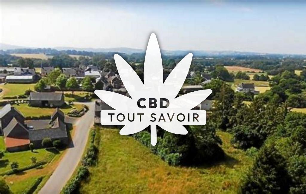 Village à La-Harmoye avec feuille Cannabis CBD