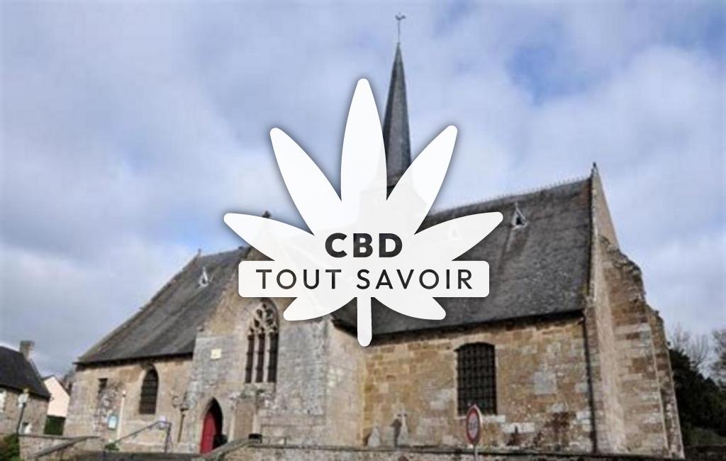 Village à Guenroc avec feuille Cannabis CBD