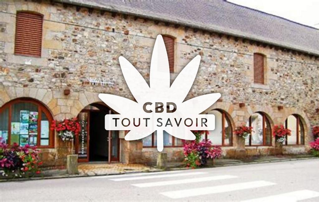 Village à Saint-Jouan-de-l'Isle avec feuille Cannabis CBD