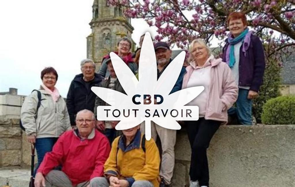 Village à Yvignac-la-Tour avec feuille Cannabis CBD