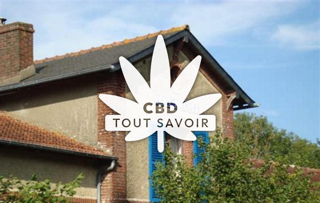 Village à Pont-Melvez avec feuille Cannabis CBD