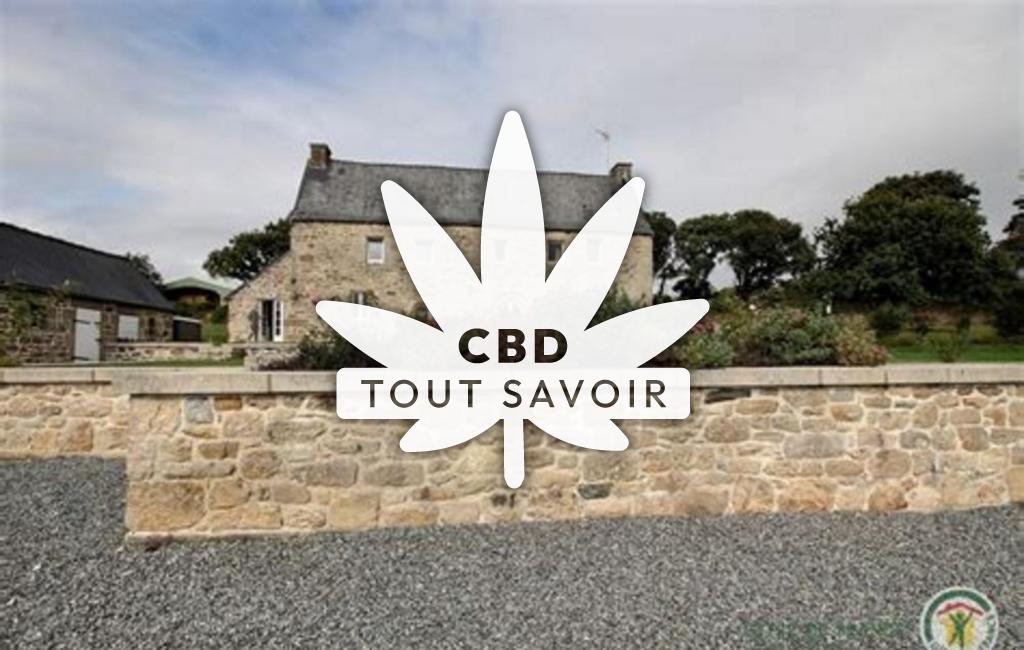 Village à Saint-Adrien avec feuille Cannabis CBD