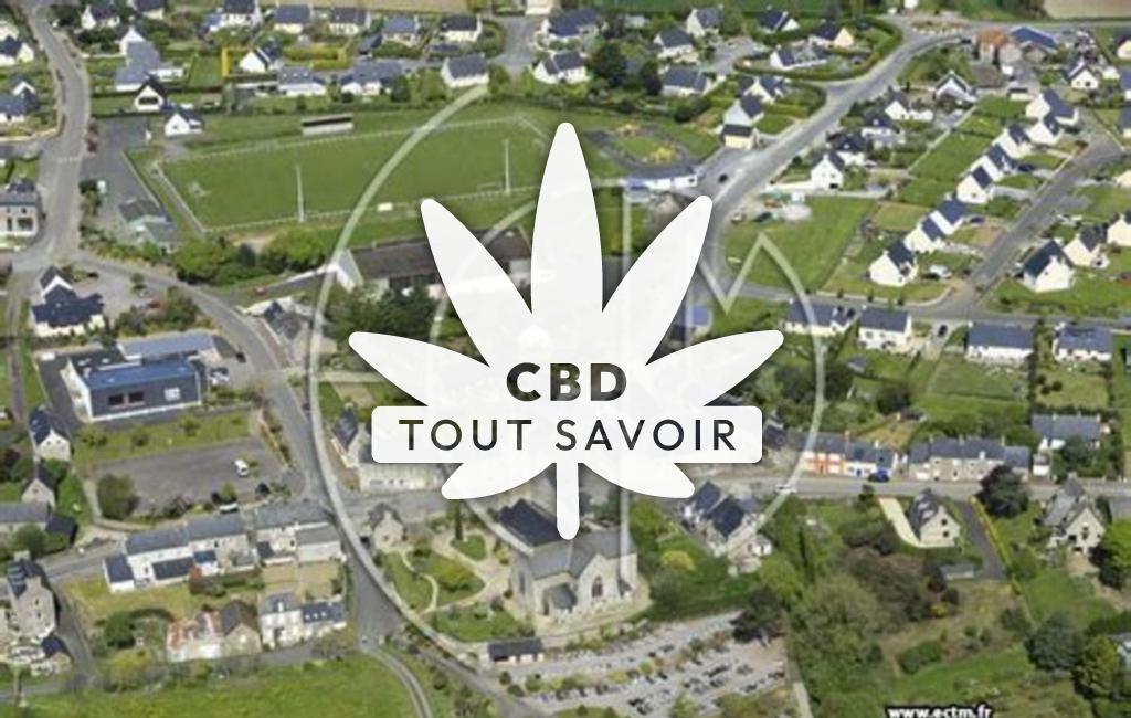 Village à Henansal avec feuille Cannabis CBD