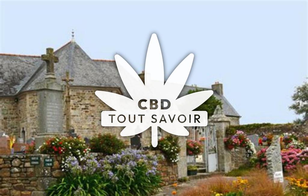 Village à Trezeny avec feuille Cannabis CBD