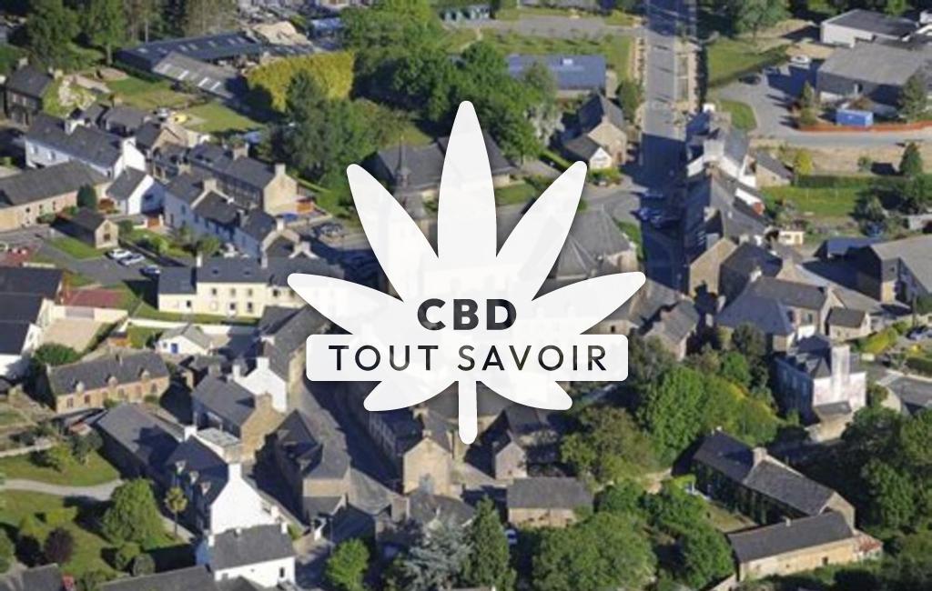 Village à Grace-Uzel avec feuille Cannabis CBD