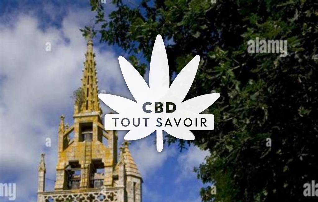 Village à Saint-Connan avec feuille Cannabis CBD