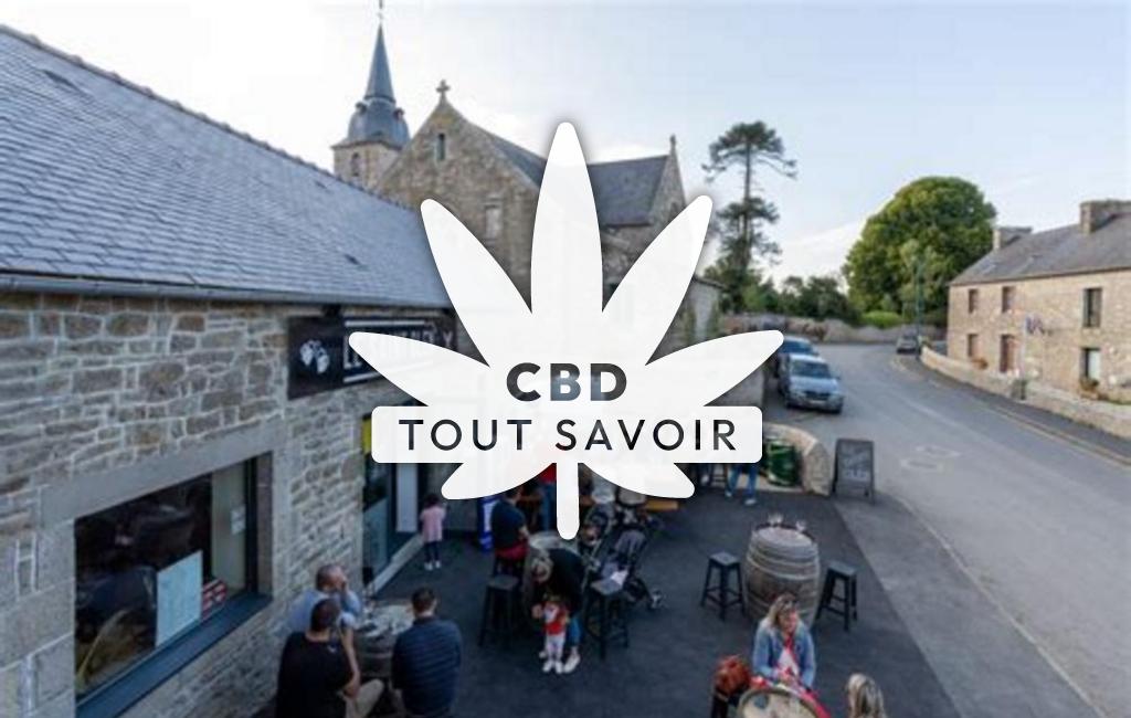 Village à Saint-Glen avec feuille Cannabis CBD