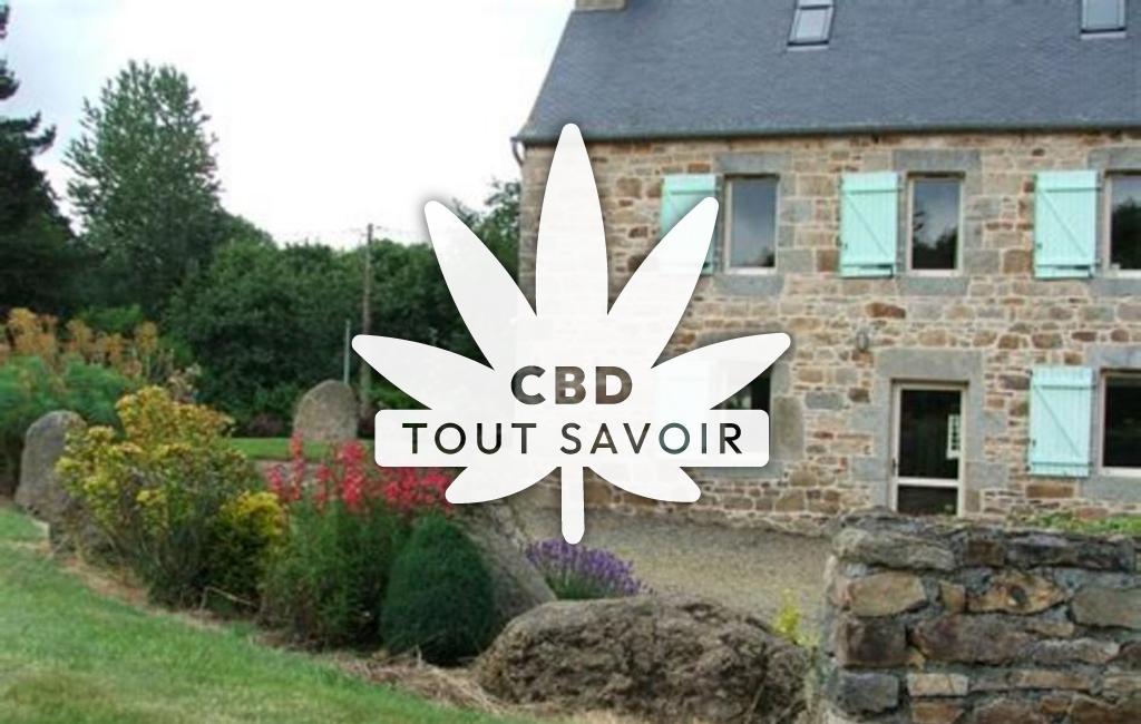 Village à Pedernec avec feuille Cannabis CBD
