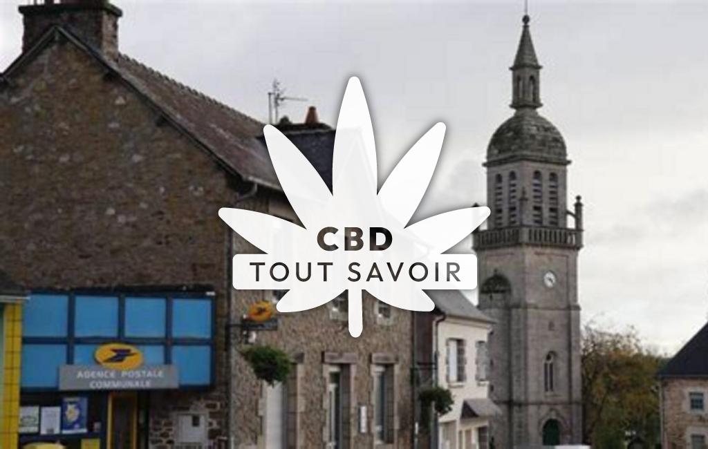 Village à Saint-Caradec avec feuille Cannabis CBD