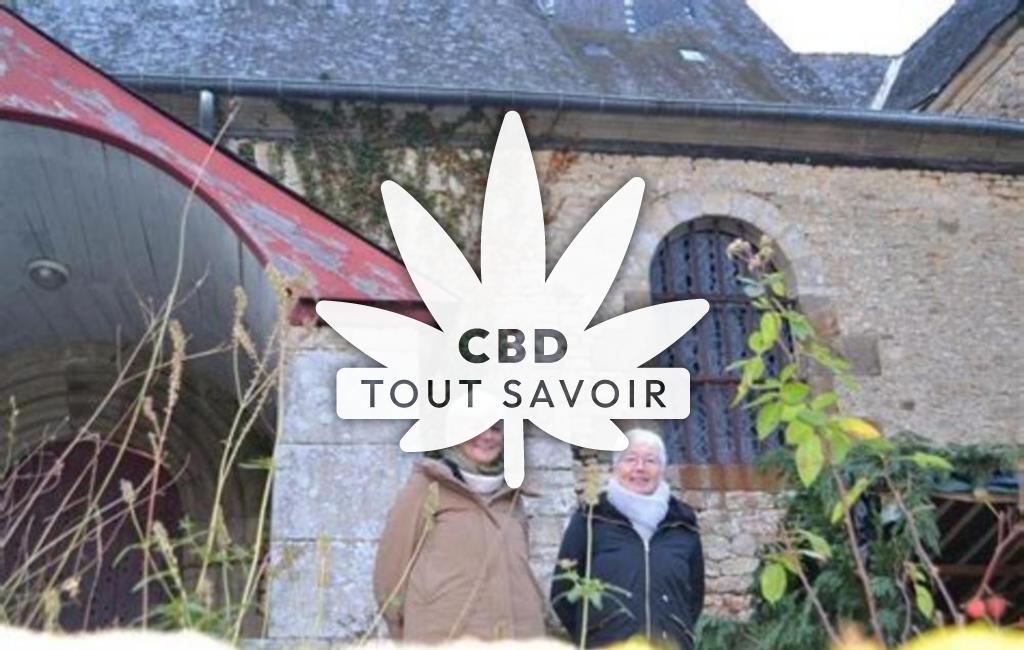 Village à Saint-Juvat avec feuille Cannabis CBD