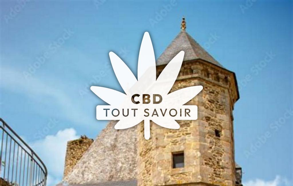 Village à Plenee-Jugon avec feuille Cannabis CBD