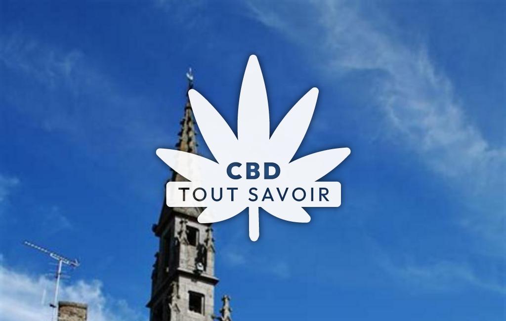 Village à Trelevern avec feuille Cannabis CBD