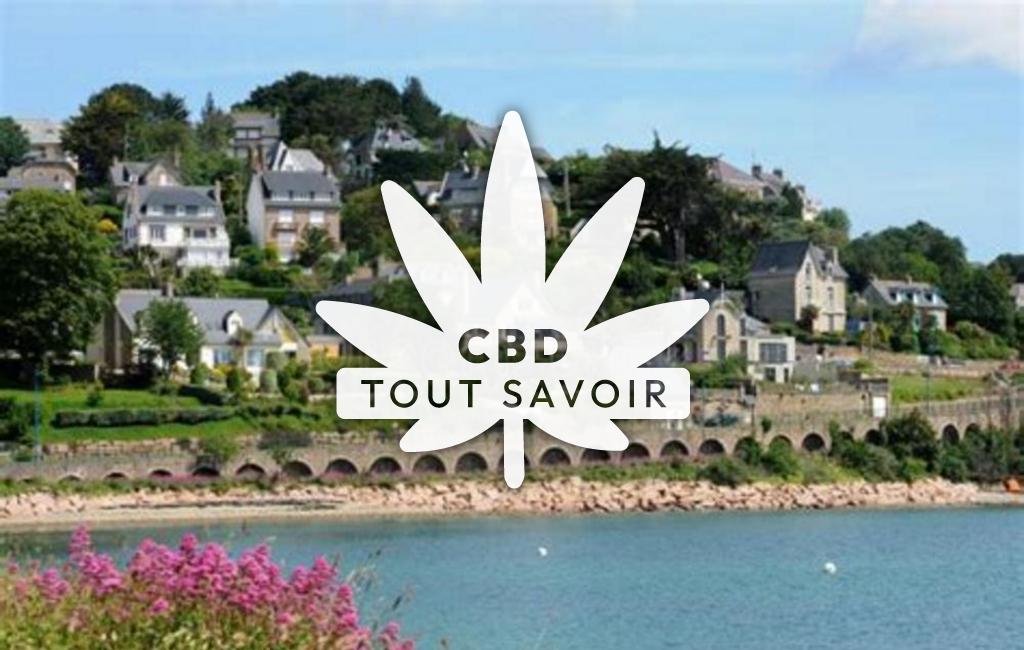Village à Perros-Guirec avec feuille Cannabis CBD