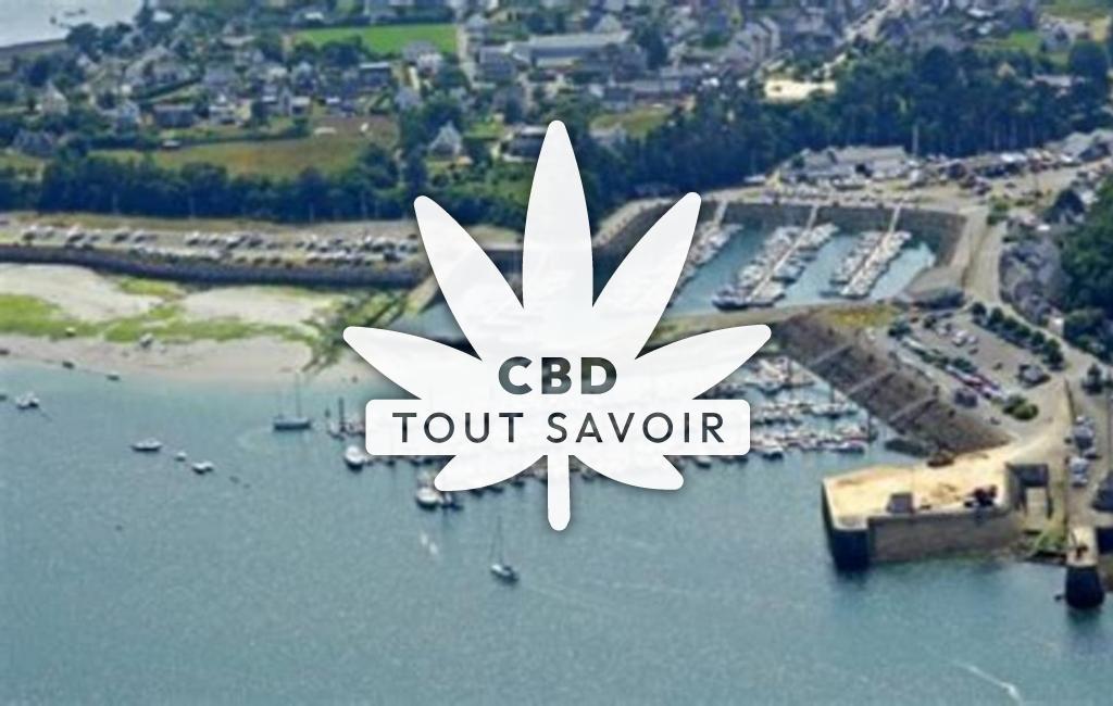 Village à Lezardrieux avec feuille Cannabis CBD