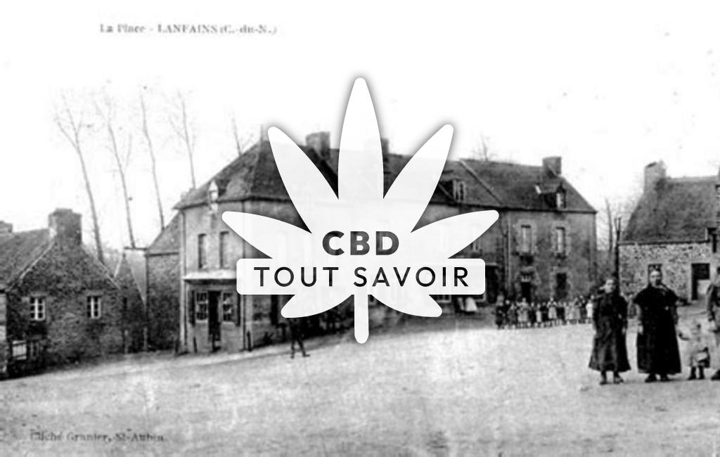 Village à Lanfains avec feuille Cannabis CBD