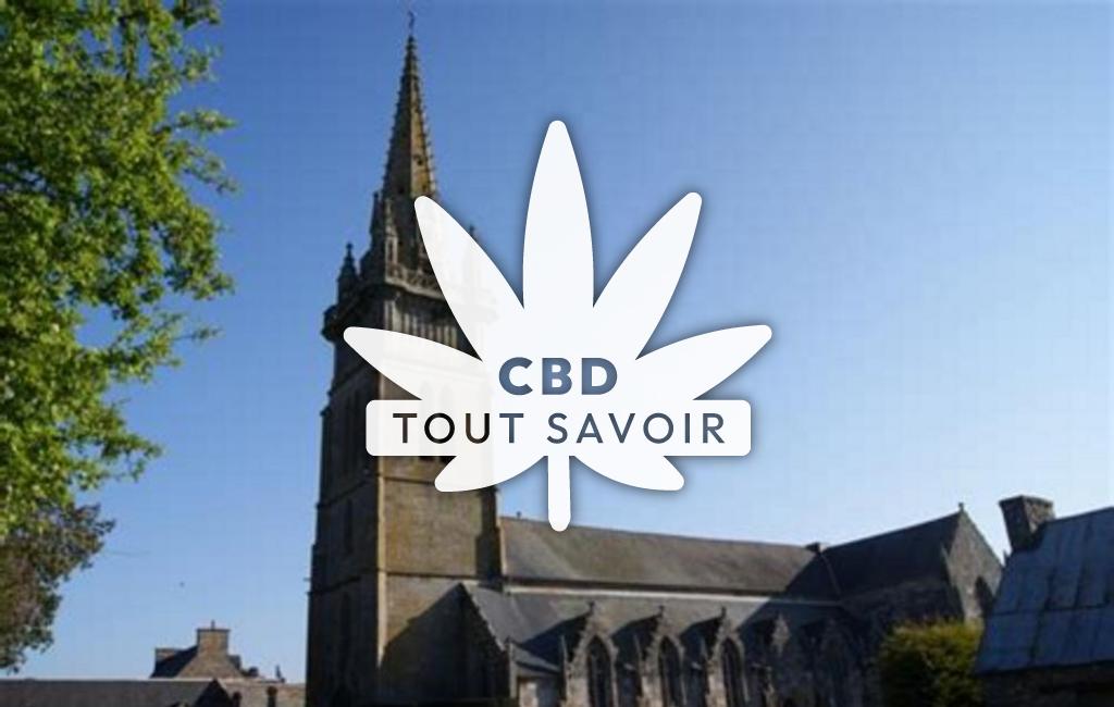 Village à Saint-Brandan avec feuille Cannabis CBD