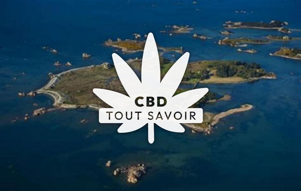 Village à Saint-Gildas avec feuille Cannabis CBD