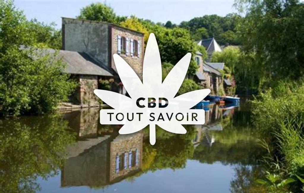 Village à Yvias avec feuille Cannabis CBD