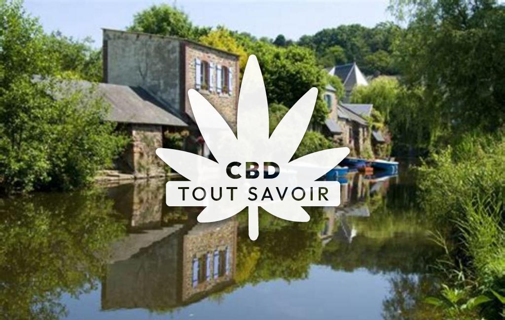 Village à Coadout avec feuille Cannabis CBD
