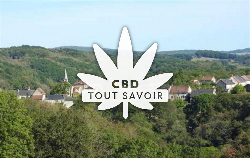Village à Anzeme avec feuille Cannabis CBD