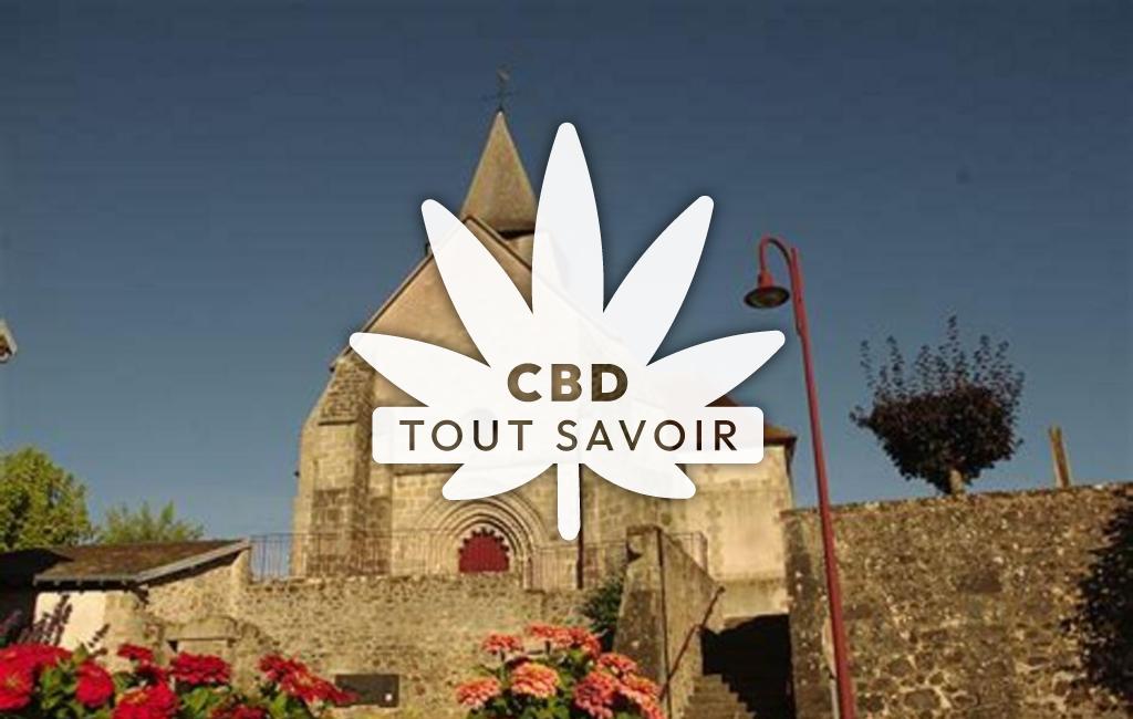 Village à Saint-Sulpice-le-Gueretois avec feuille Cannabis CBD