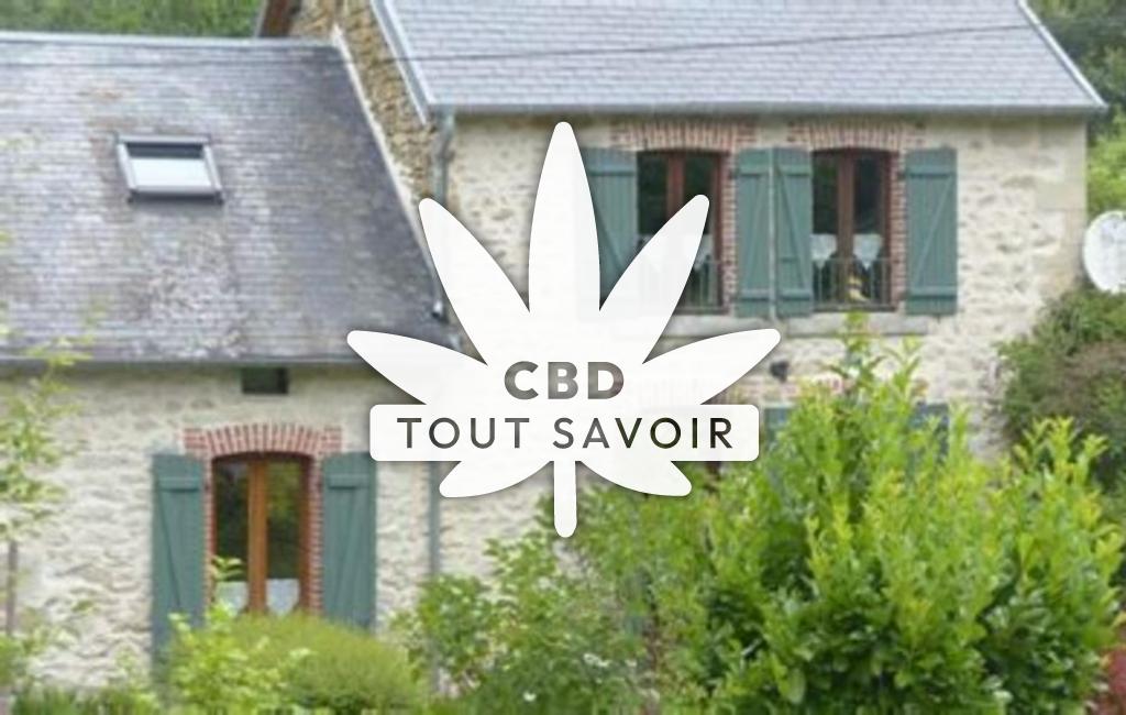 Village à Savennes avec feuille Cannabis CBD