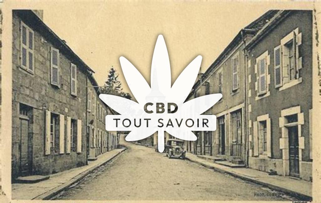 Village à La-Courtine avec feuille Cannabis CBD