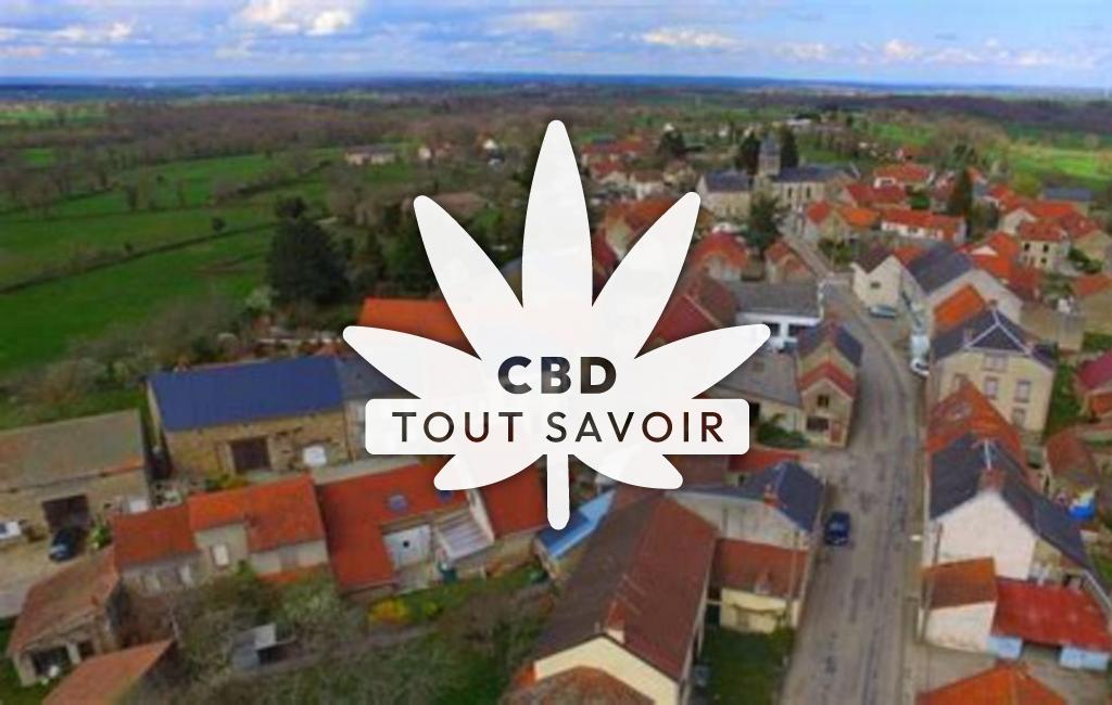 Village à Fontanieres avec feuille Cannabis CBD
