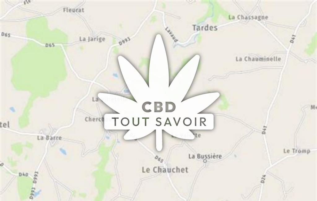 Village à Le-Chauchet avec feuille Cannabis CBD