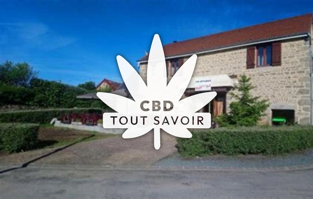 Village à Saint-Chabrais avec feuille Cannabis CBD