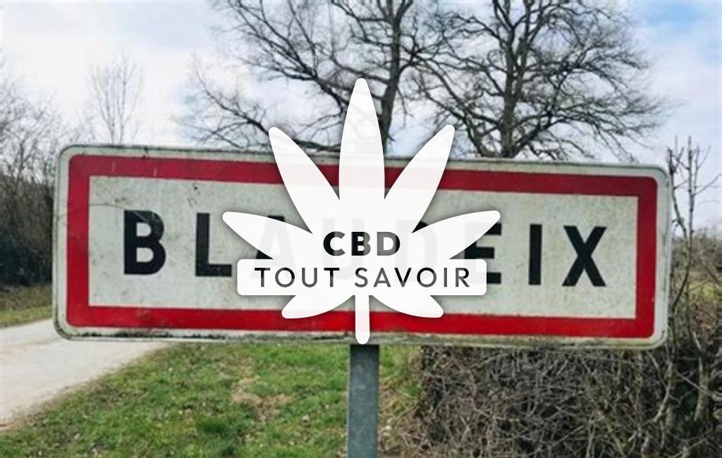 Village à Blaudeix avec feuille Cannabis CBD