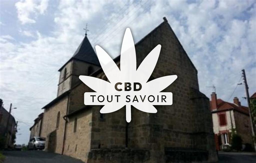 Village à Domeyrot avec feuille Cannabis CBD