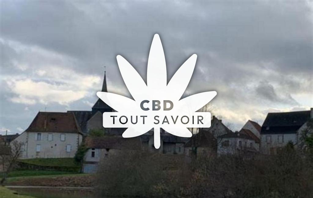 Village à Jarnages avec feuille Cannabis CBD