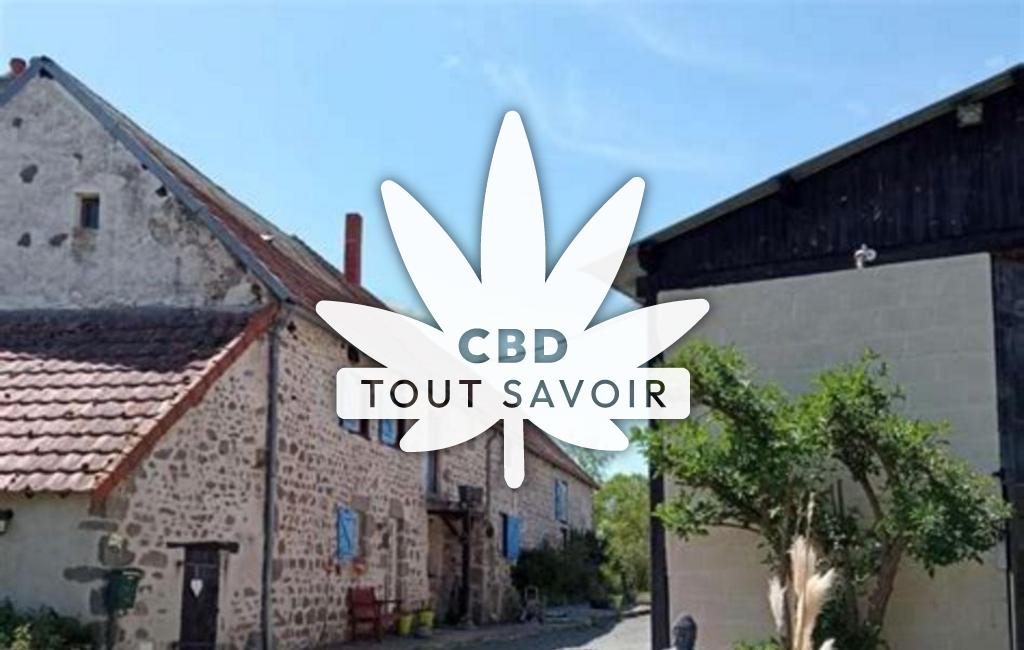 Village à Parsac-Rimondeix avec feuille Cannabis CBD