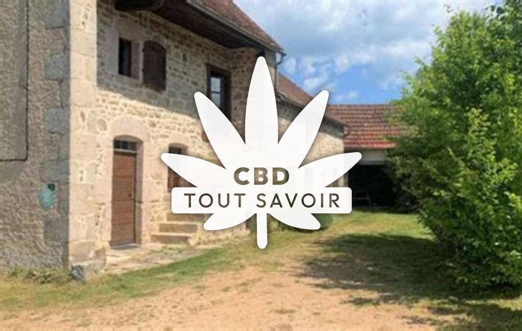 Village à Saint-Silvain-sous-Toulx avec feuille Cannabis CBD