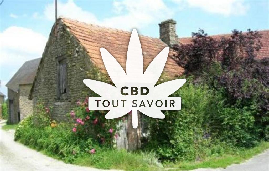 Village à Mazeirat avec feuille Cannabis CBD