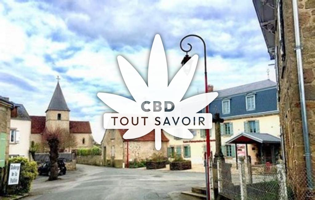Village à Crozant avec feuille Cannabis CBD
