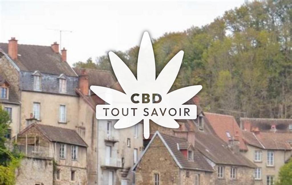 Village à Auge avec feuille Cannabis CBD